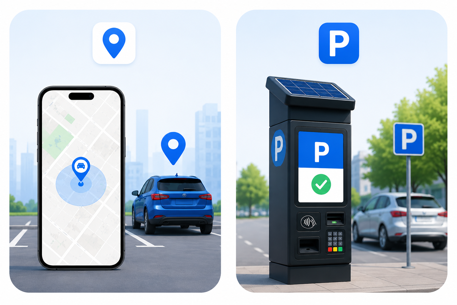 مثال لموقع محفوظ عبر GPS وصورة داخل SpotPark